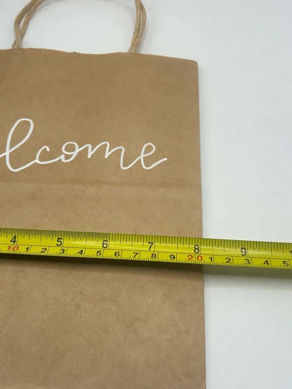 15 Pack Kraft Paper Gift Bags with Handles “Welcome”